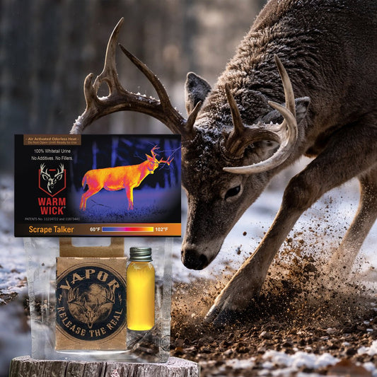 WARM WICK® Scrape Talker thermal activation system with scrape-focused signal for cold-front mock scrape setups.